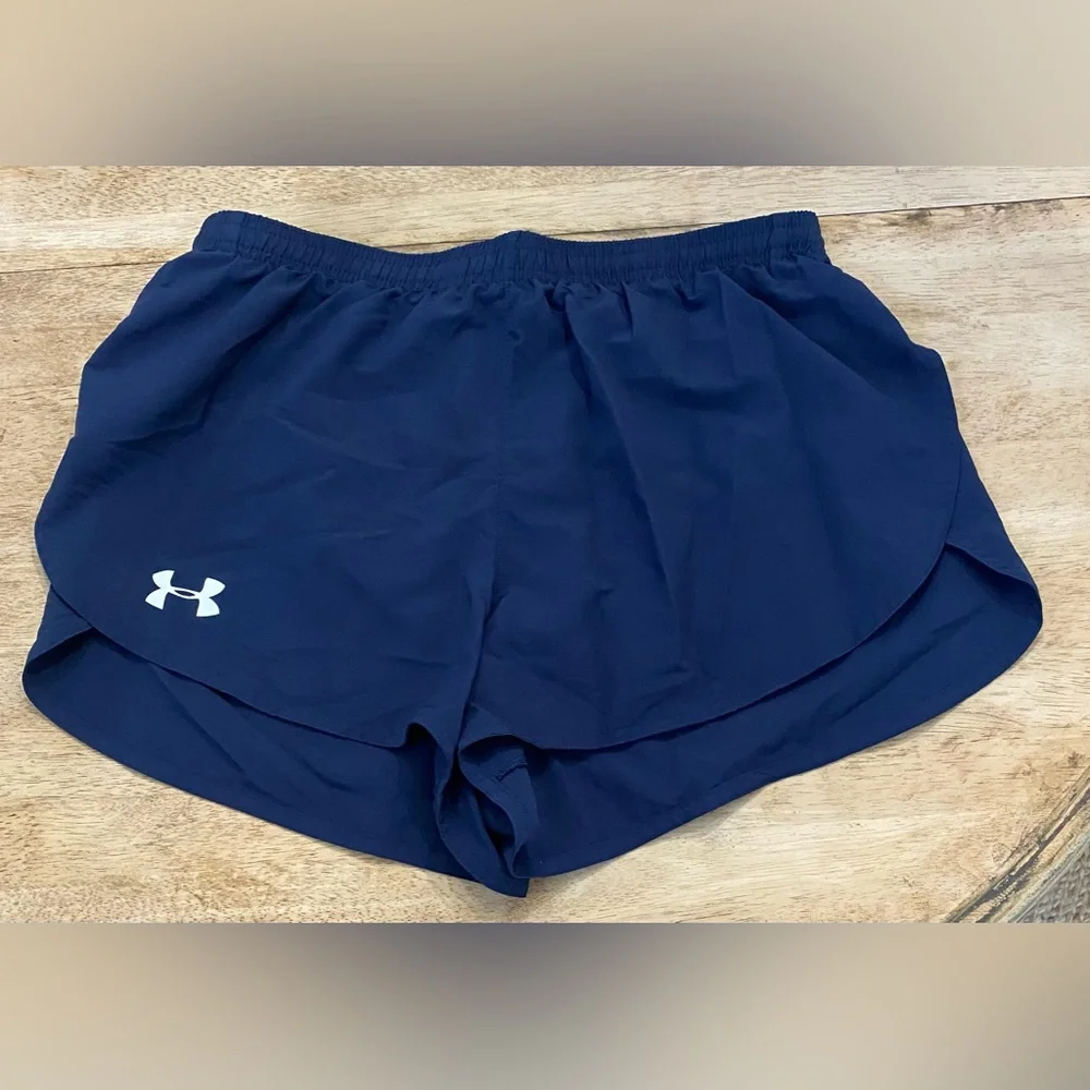 Under Armour Women’s Sz L Navy Kick Split Athletic‎ Shorts